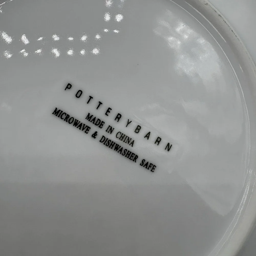 Pottery Barn Dinner Plates Suppertime White Thick Heavy 10.25